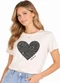 Infinita Cor - Blusa Feminina Manga Curta Branco - variação: Bege
