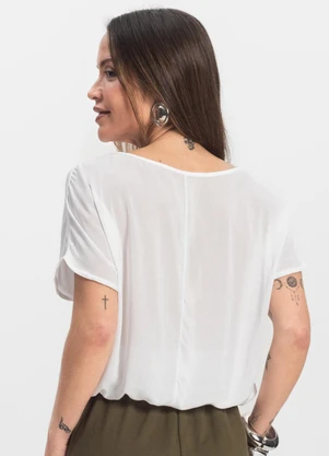 Infinita Cor - Blusa Feminina Manga Curta Branco - INFINITA COR