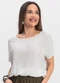 Infinita Cor - Blusa Feminina Manga Curta Sortida - variação: Branco