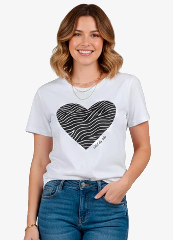 Infinita Cor - Blusa Feminina Manga Curta Branco
