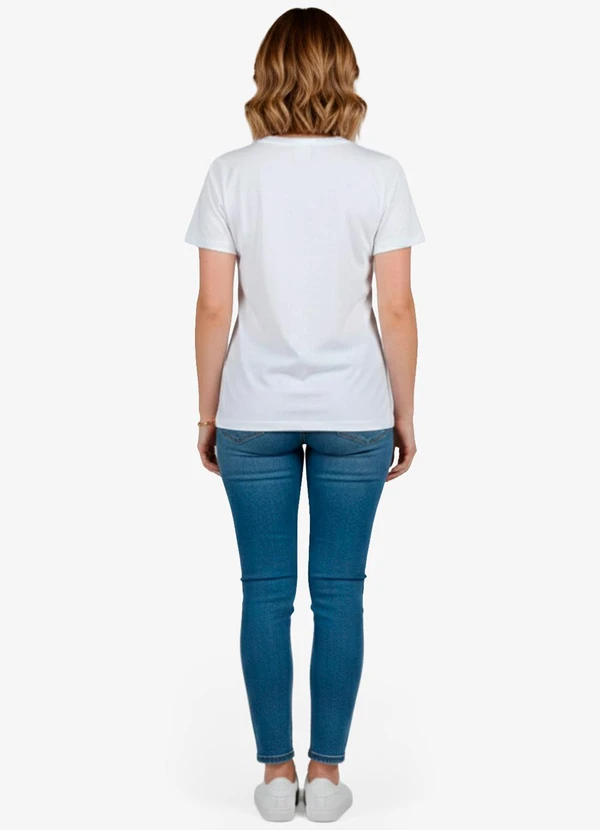 Infinita Cor - Blusa Feminina Manga Curta Branco 4