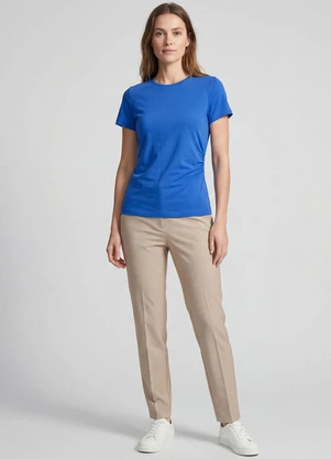 Rovitex - Blusa Feminina Manga Curta com Franzido Roxo - ROVITEX