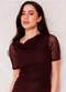 Doce Trama - Blusa Feminina Manga Curta Degagê Sunset Preto - variação: Marrom