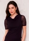 Doce Trama - Blusa Feminina Manga Curta Degagê Sunset Preto - variação: Preto