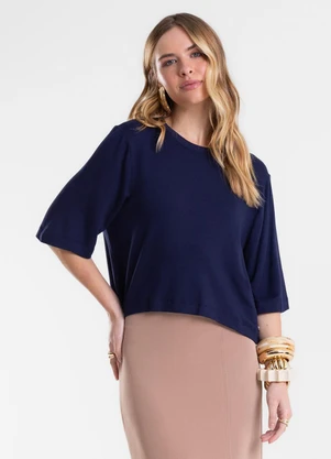Endless - Blusa Feminina Manga Curta em Molecotton Azul - ENDLESS