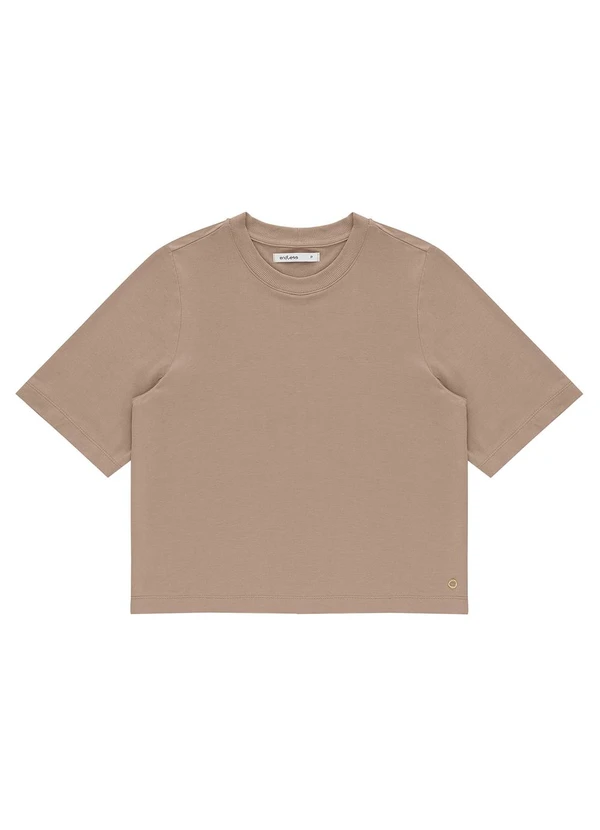 Endless - Blusa Feminina Manga Curta em Molecotton Marrom 3