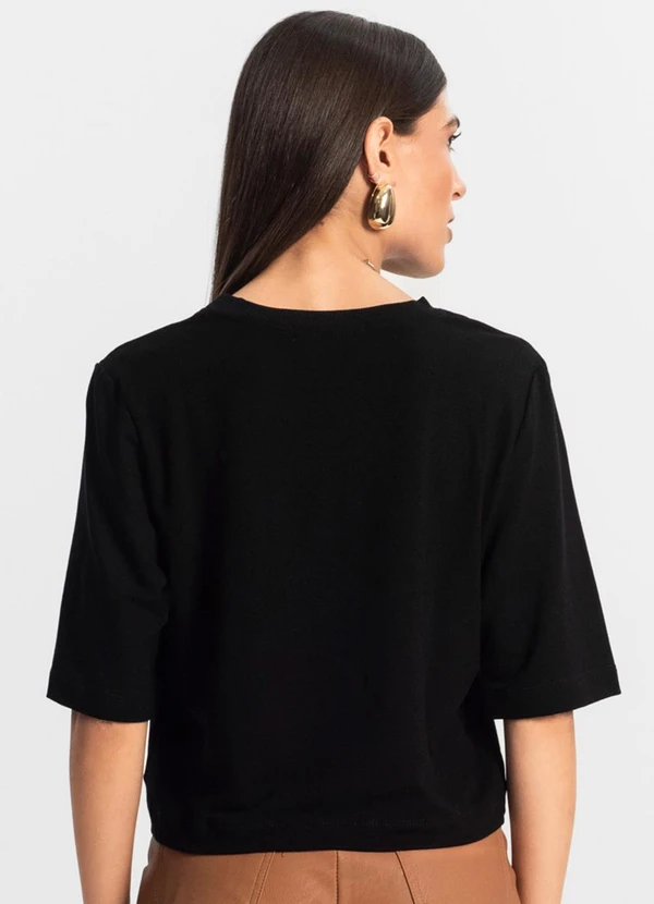 Endless - Blusa Feminina Manga Curta em Molecotton Preto 2