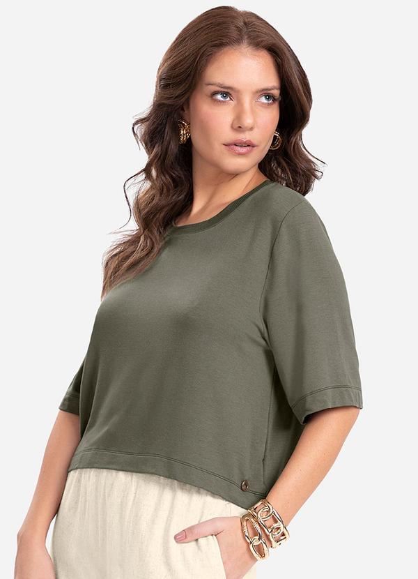 Endless - Blusa Feminina Manga Curta em Molecotton Verde