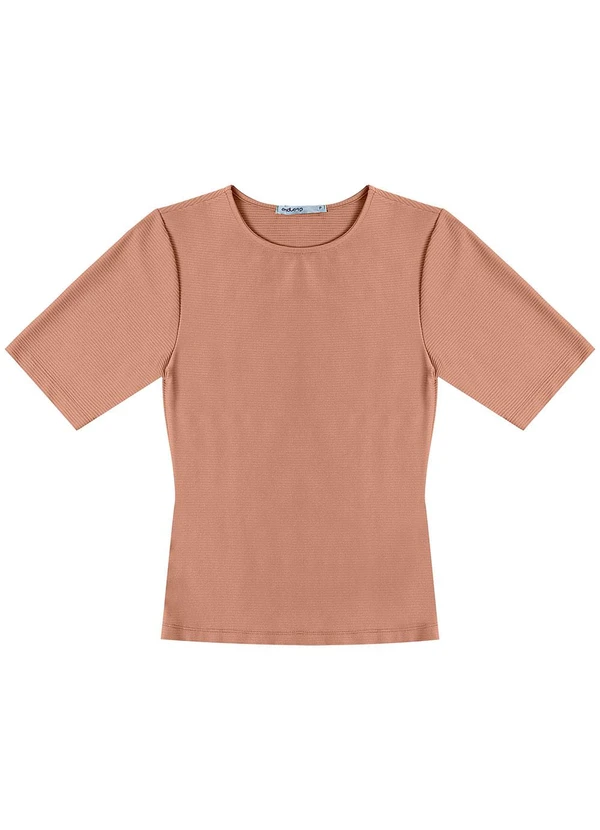 Endless - Blusa Feminina Manga Curta em Poly Marrom 4