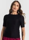 Endless - Blusa Feminina Manga Curta em Poly Marrom - variação: Preto
