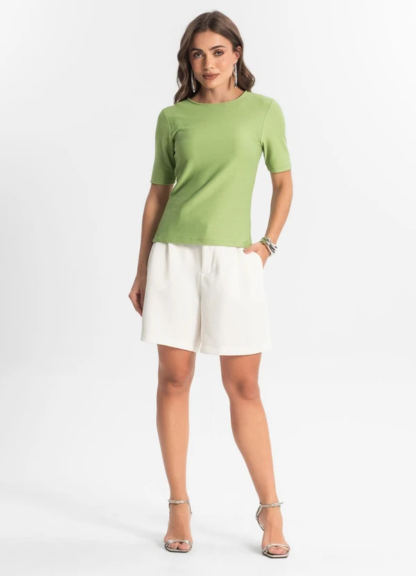 Endless - Blusa Feminina Manga Curta em Poly Verde 3