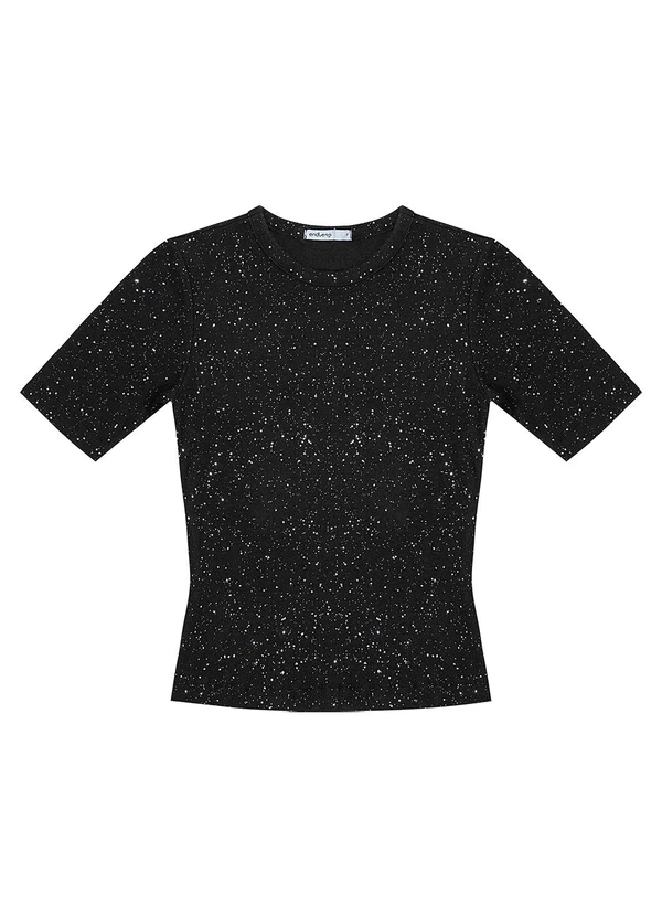 Endless - Blusa Feminina Manga Curta em Ribana Preto 3