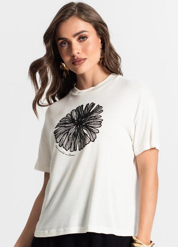 Endless - Blusa Feminina Manga Curta Bege