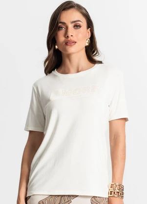 Endless - Blusa Feminina Manga Curta Bege - ENDLESS