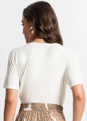 Endless - Blusa Feminina Manga Curta Bege - ENDLESS