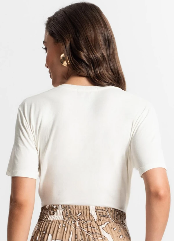 Endless - Blusa Feminina Manga Curta Bege 2