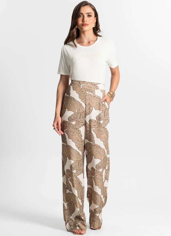 Endless - Blusa Feminina Manga Curta Bege 3