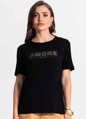 Endless - Blusa Feminina Manga Curta Preto - ENDLESS