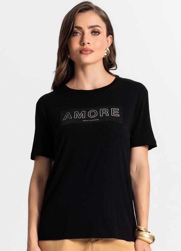 Endless - Blusa Feminina Manga Curta Preto