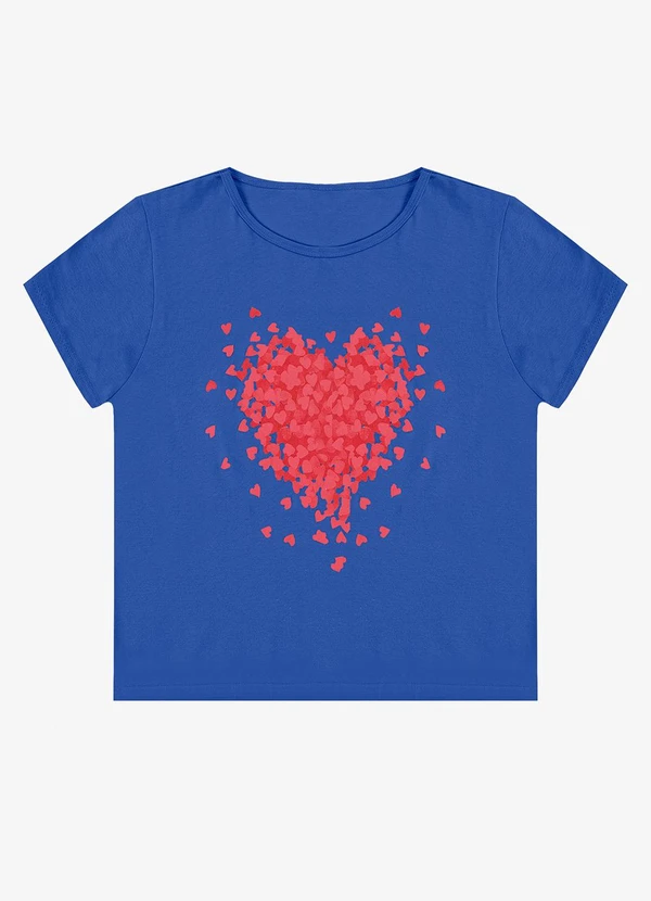 Select - Blusa Feminina Manga Curta Estampada Azul