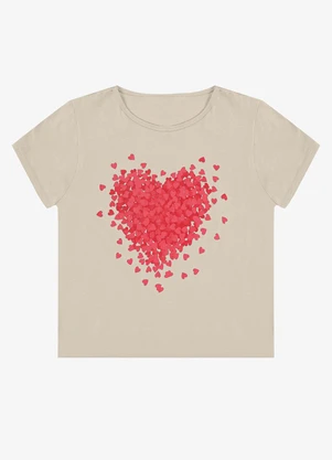 Select - Blusa Feminina Manga Curta Estampada Bege - SELECT