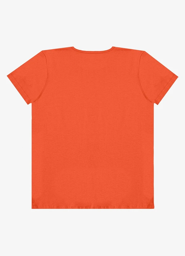 Select - Blusa Feminina Manga Curta Estampada Laranja 2