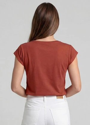 Infinita Cor - Blusa Feminina Manga Curta Estampada Laranja - INFINITA COR