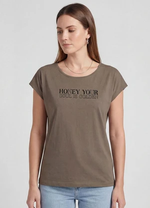 Infinita Cor - Blusa Feminina Manga Curta Estampada Verde - INFINITA COR