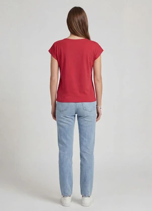 Infinita Cor - Blusa Feminina Manga Curta Estampada Vermelho - INFINITA COR