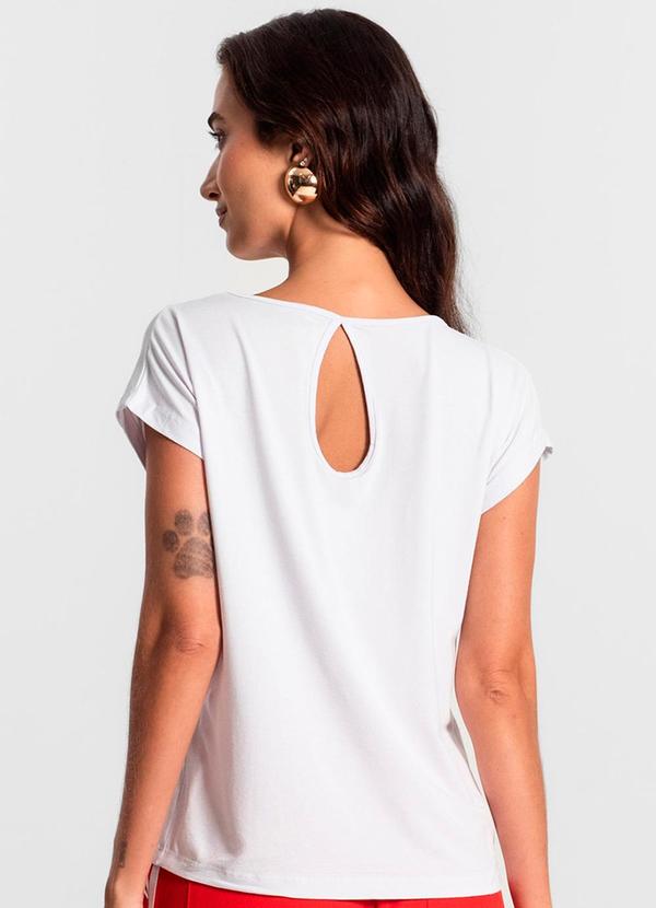 Rovitex - Blusa Feminina Manga Curta Branco 2