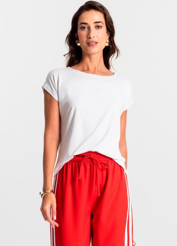 Rovitex - Blusa Feminina Manga Curta Branco 3