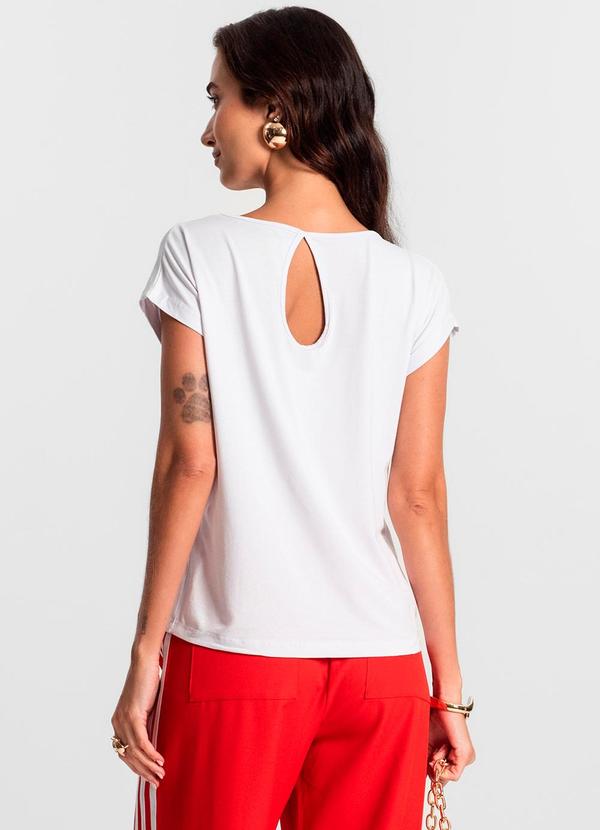 Rovitex - Blusa Feminina Manga Curta Branco 4