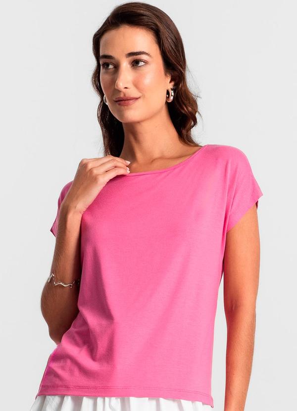 Rovitex - Blusa Feminina Manga Curta Rosa