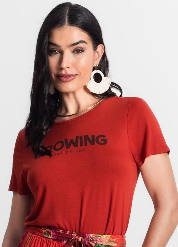 Select - Blusa Feminina Manga Curta Laranja