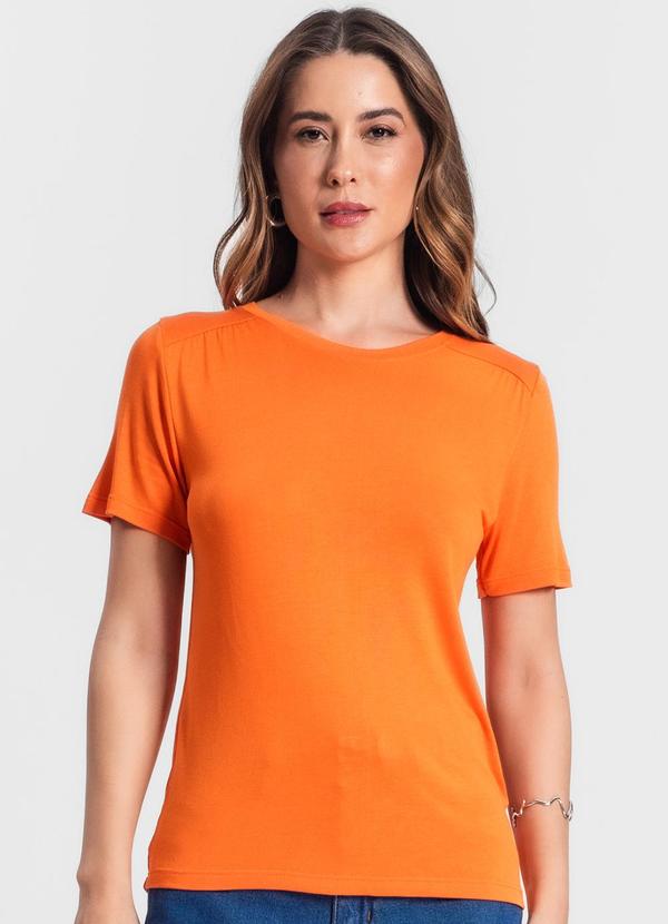 Rovitex - Blusa Feminina Manga Curta Laranja