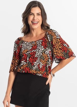 Select - Blusa Feminina Manga Curta Laranja - SELECT