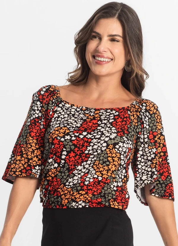 Select - Blusa Feminina Manga Curta Laranja 3