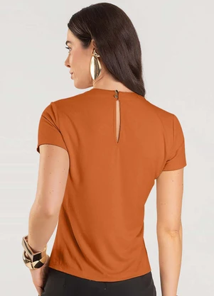 Dianna - Blusa Feminina Manga Curta Laranja - DIANNA