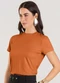 Dianna - Blusa Feminina Manga Curta Azul - variação: Laranja