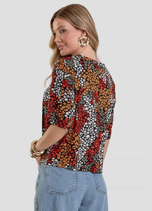 Select - Blusa Feminina Manga Curta Laranja - SELECT