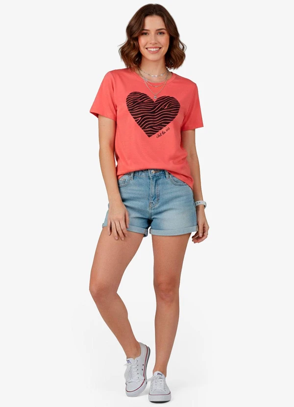 Infinita Cor - Blusa Feminina Manga Curta Laranja 3