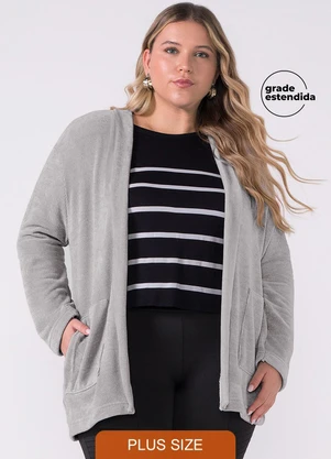 Marialícia - Blusa Feminina Manga Curta Listrada Preto - MARIALÍCIA