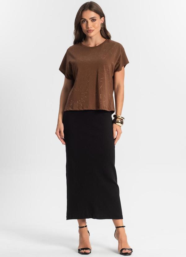 Endless - Blusa Feminina Manga Curta Marrom 3