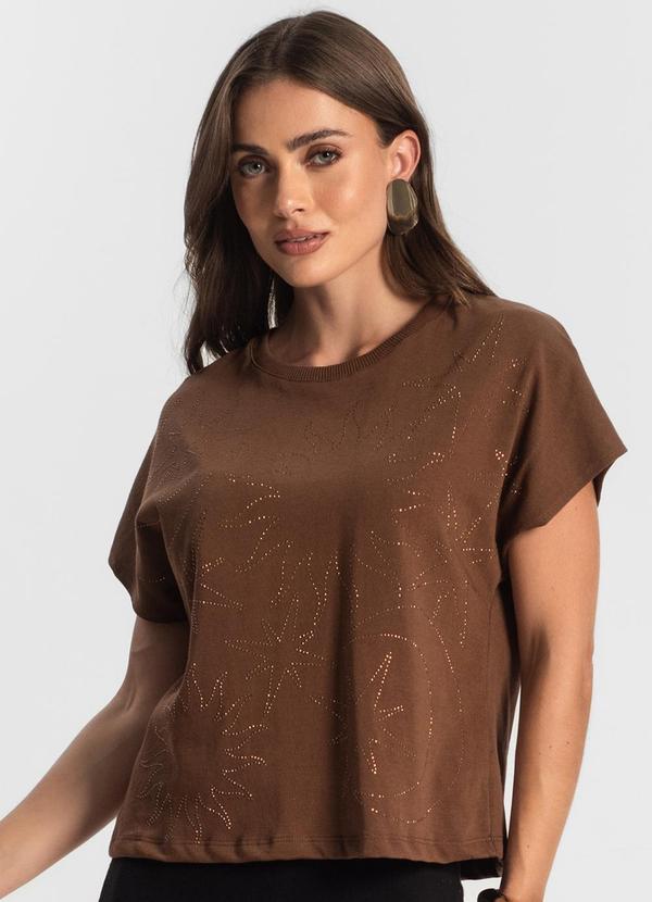 Endless - Blusa Feminina Manga Curta Marrom 4