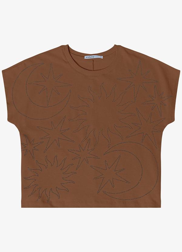 Endless - Blusa Feminina Manga Curta Marrom 5