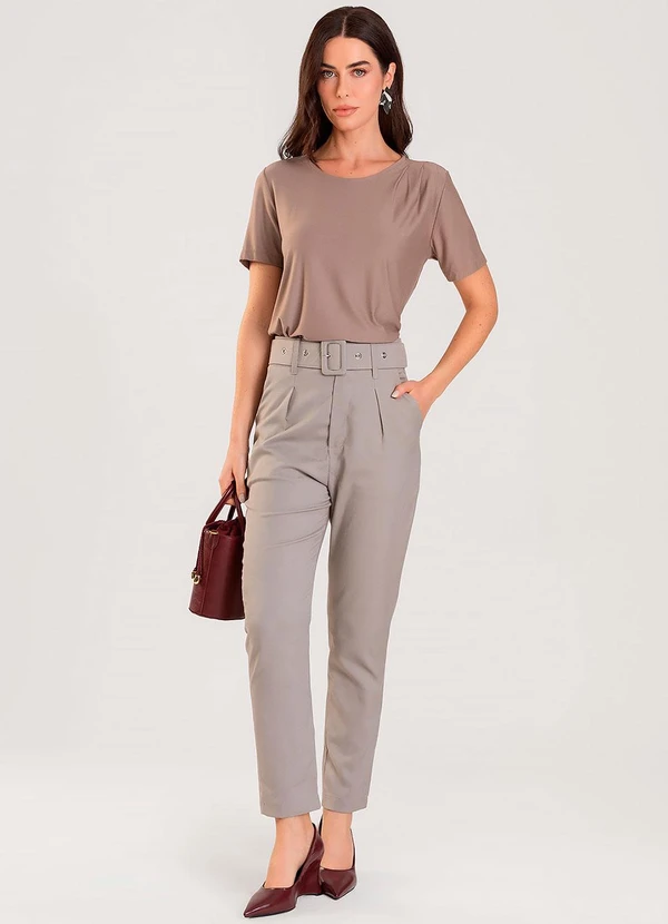 Dianna - Blusa Feminina Manga Curta Marrom 3