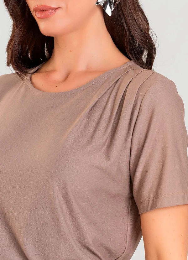 Dianna - Blusa Feminina Manga Curta Marrom 6