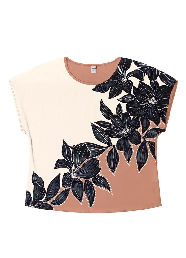 Rovitex - Blusa Feminina Manga Curta Marrom 3