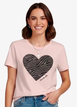 Infinita Cor - Blusa Feminina Manga Curta Marrom - INFINITA COR