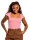 Cobertura - Blusa Feminina Manga Curta Preto - variação: Marrom